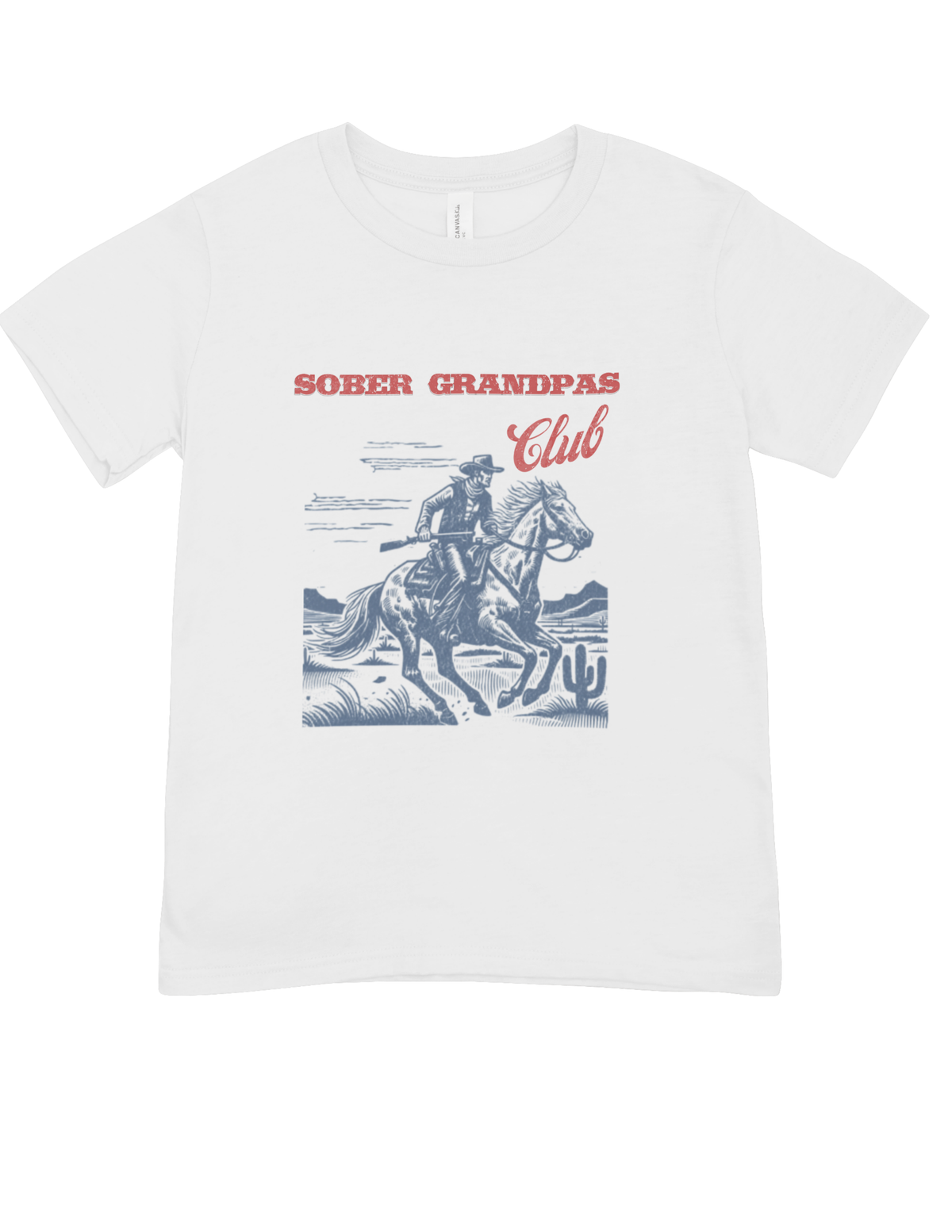 Sober Grandpa's Club T-Shirt | Western Cowboy Recovery Tee | Sobriety Gift