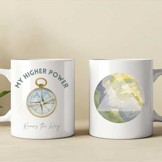 My Higher Power Knows the Way Coffee Mug | 15 oz Spiritual Recovery Mug