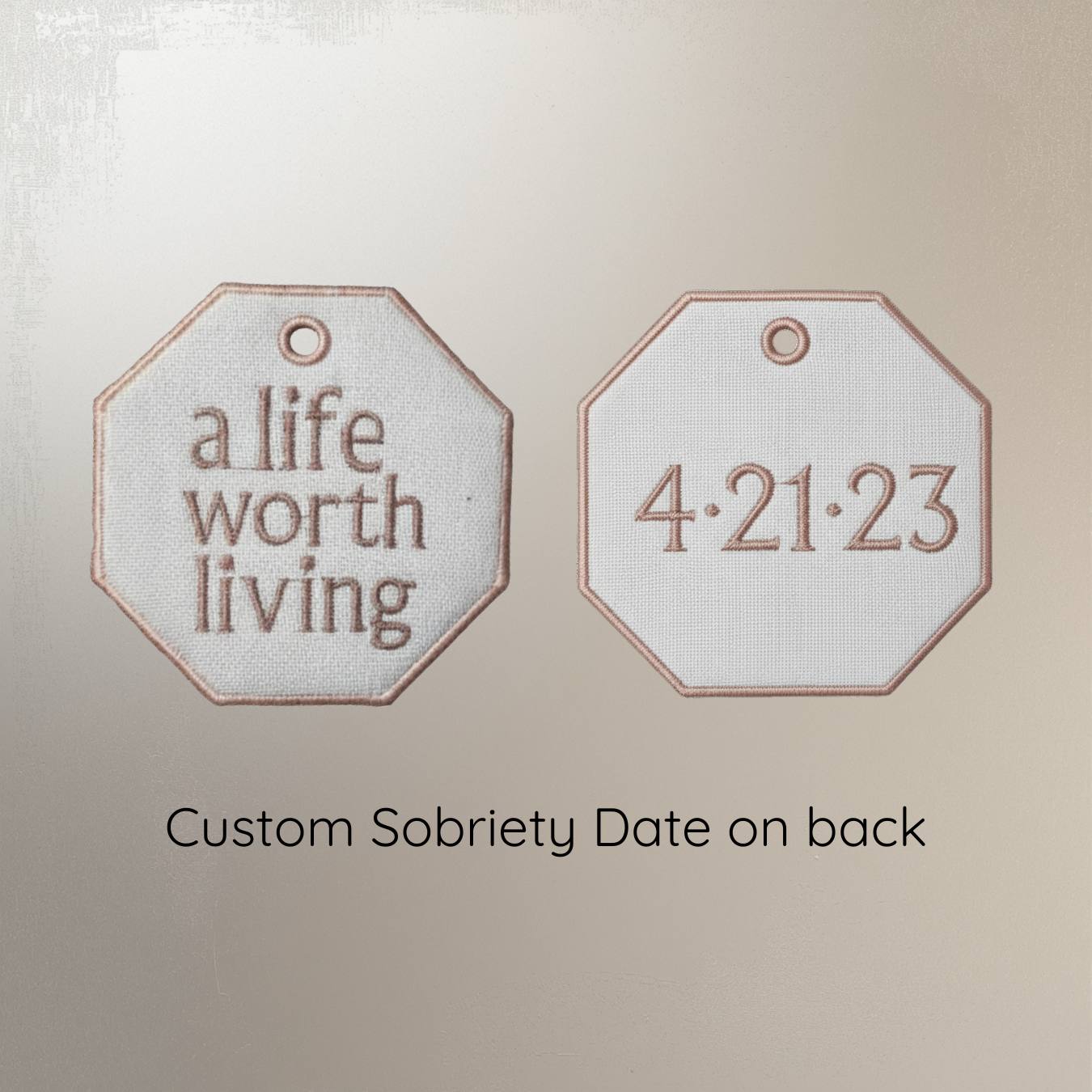 A Life Worth Living Embroidered Bag Tag