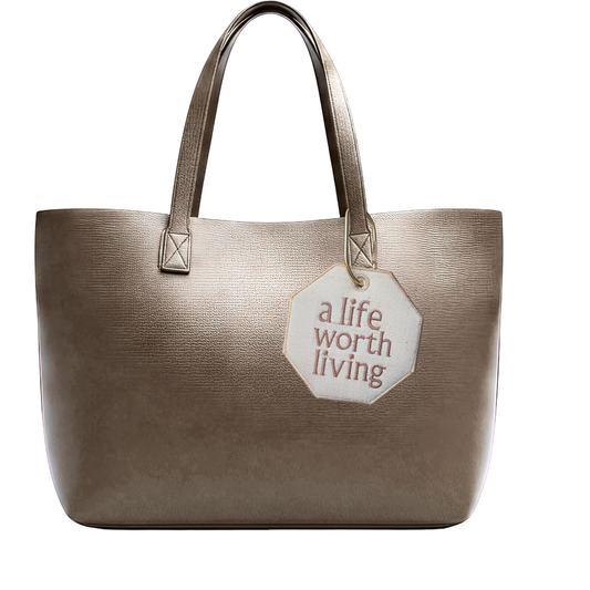 A Life Worth Living Embroidered Bag Tag