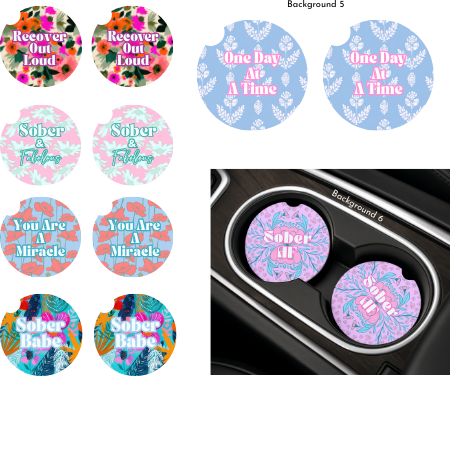 Floral Car Coasters