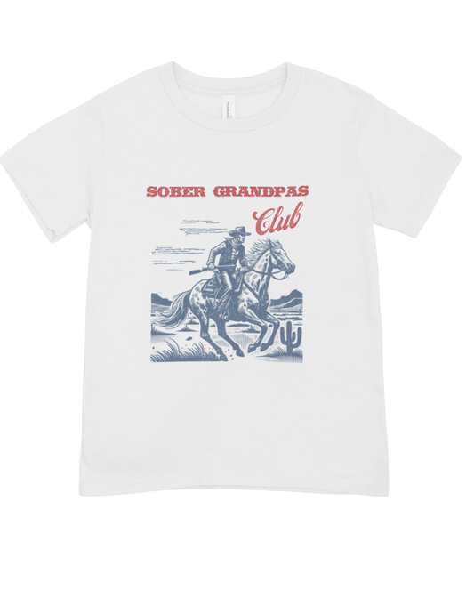 Sober Grandpa's Club T-Shirt | Western Cowboy Recovery Tee | Sobriety Gift